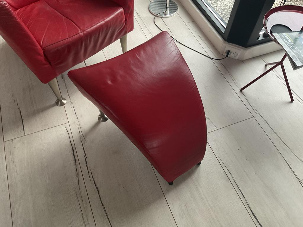 Montis Castor fauteuil met hocker, Huis en Inrichting, Ophalen of Verzenden, Gebruikt, Leer, 75 tot 100 cm