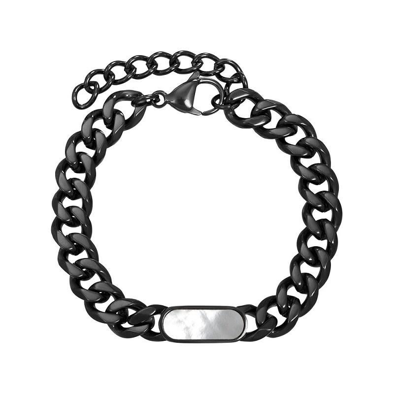 ixxxi Armband Milestone 17+3cm, Staal, Zwart, Nieuw, Ophalen of Verzenden