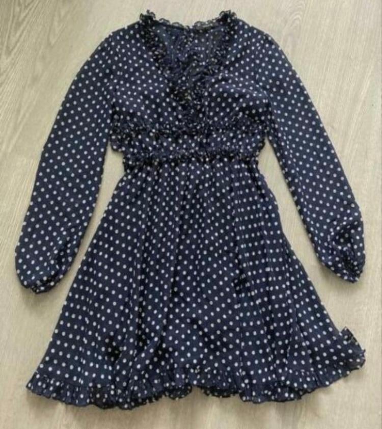 NIKKIE LIV DRESS zgan blauw Rouches open rug jurk , maat 34, Blauw, Ophalen of Verzenden, Zo goed als nieuw, Nikkie