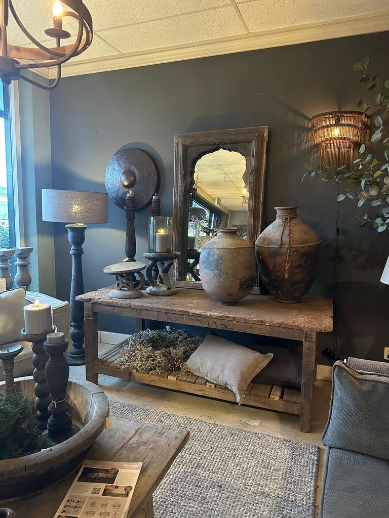 Oude workmate sidetable tafel kruik bank landelijk stoer, Ophalen of Verzenden