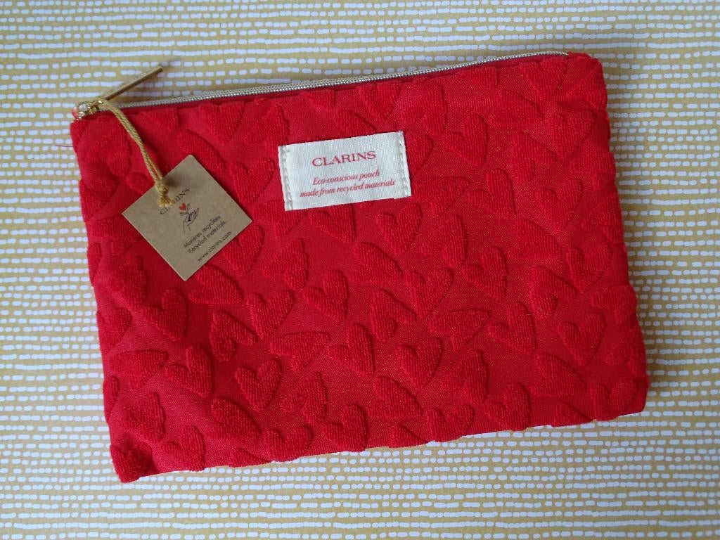 Clarins toilettas rood met hart, Sieraden, Tassen en Uiterlijk, Toilettassen, Ophalen of Verzenden, Nieuw, Rood, Dame