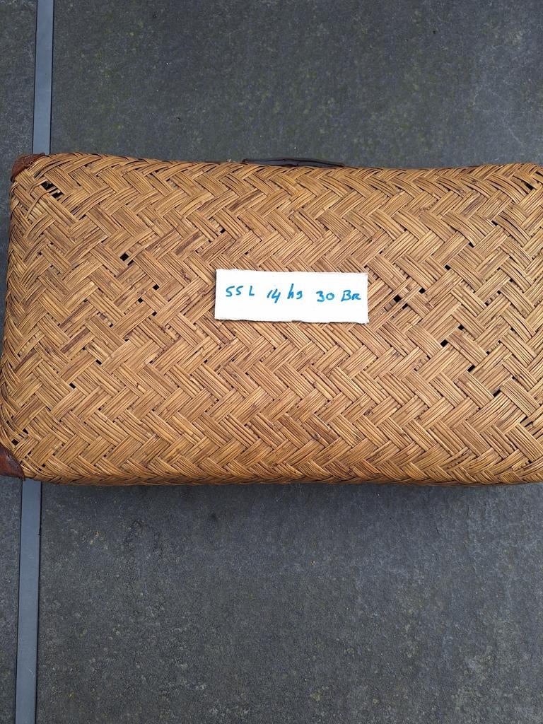 Vintage rieten koffer, Huis en Inrichting, Overige materialen, Minder dan 50 cm, Gebruikt, 50 tot 100 cm