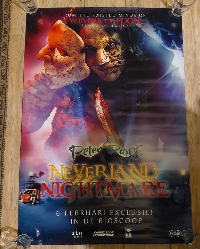 Filmposter Peter Pan 100 x 70 cm Neverland Nightmare, Ophalen of Verzenden, Zo goed als nieuw, Film en Tv