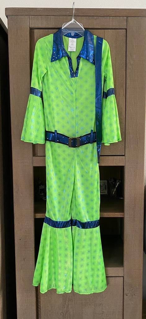 Jumpsuit disco verkleedkleding maat 152, Ophalen of Verzenden, Zo goed als nieuw, 146 t/m 152, Jongen of Meisje