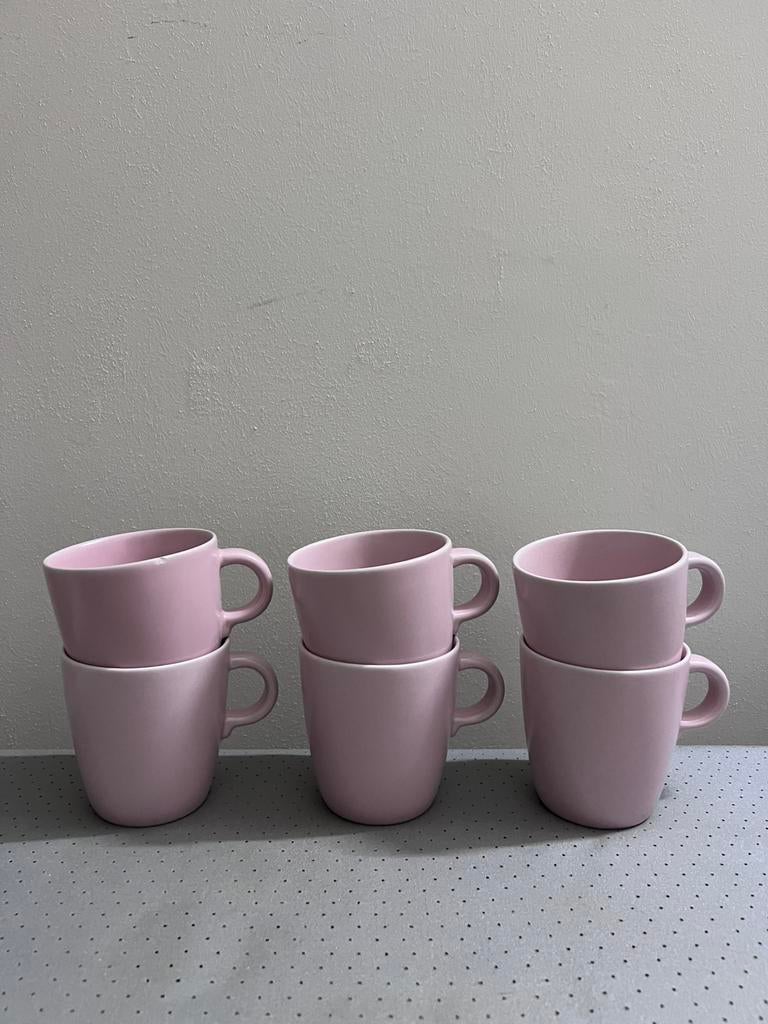 IKEA - 6 grote roze mokken, Huis en Inrichting, Keuken | Servies, Ophalen, Zo goed als nieuw, Overige stijlen, Kop(pen) en/of Schotel(s)