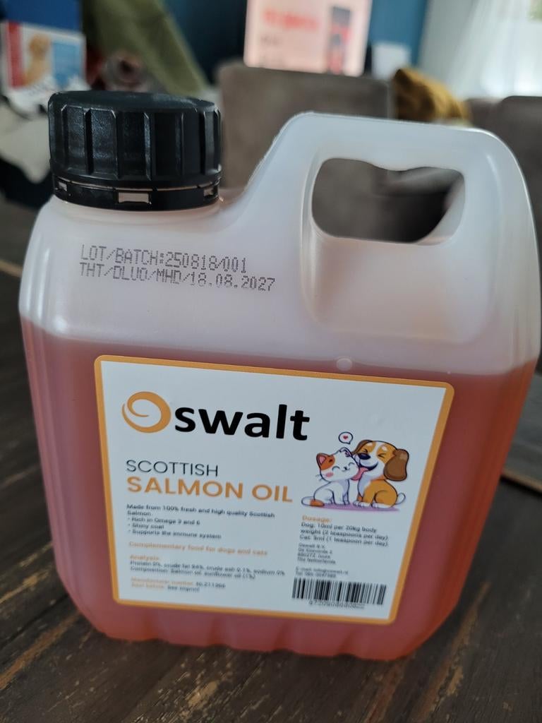 Schotse zalmolie hond/kat, Ophalen, Hond