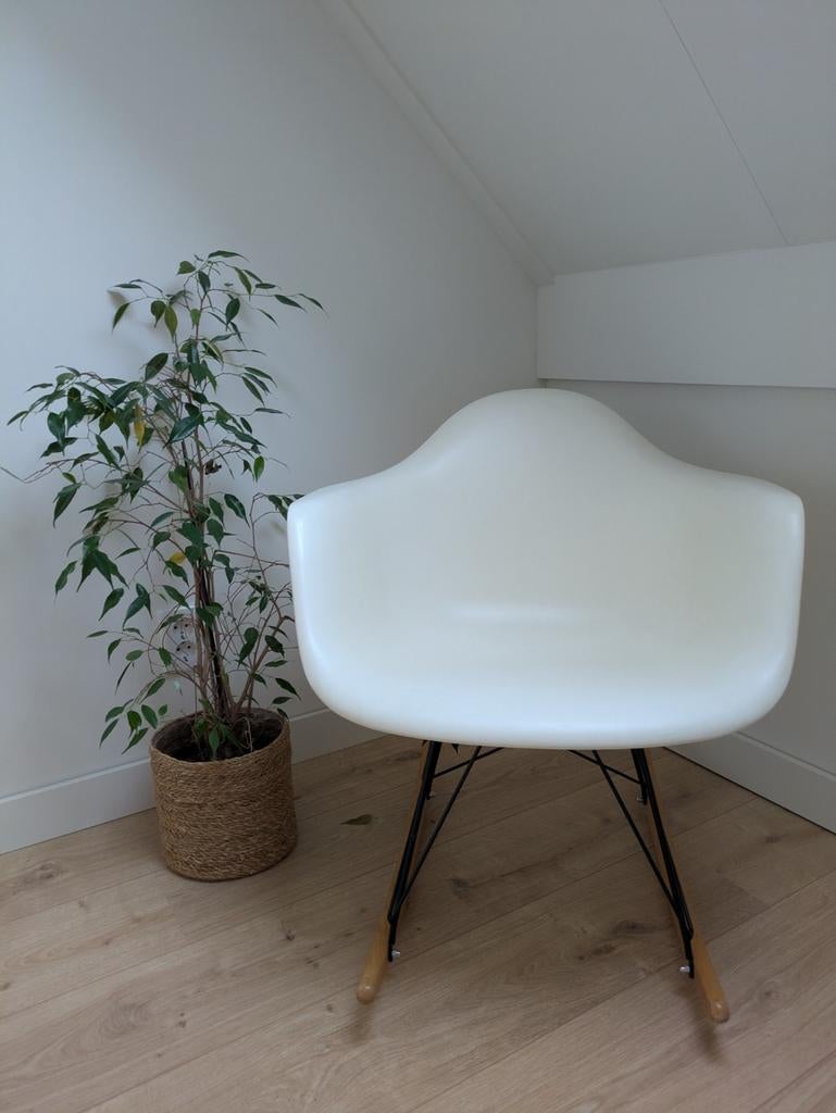 Witte kuip/schommelstoel, Huis en Inrichting, Ophalen, Gebruikt, Hout, Wit