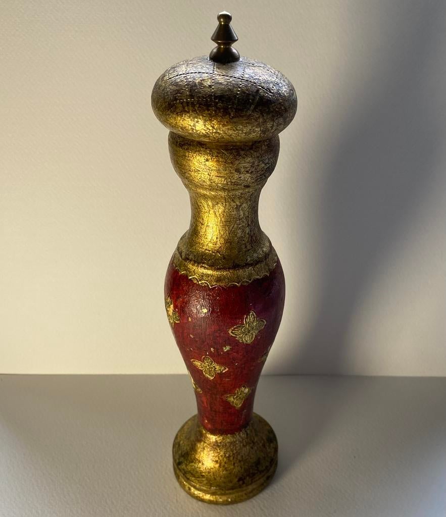 Vintage Florentijnse pepermolen 26 cm hoog, Antiek en Kunst, Ophalen of Verzenden