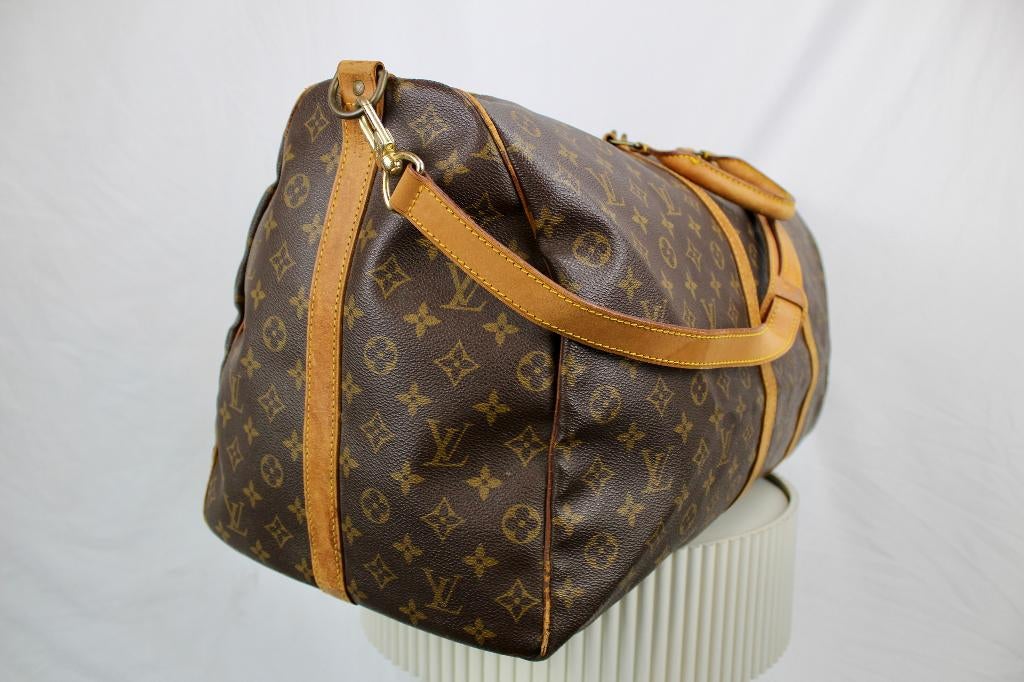 Louis Vuitton Keepall 60 Bandouliere - 1018, 40 tot 60 cm, 30 cm of meer, Gebruikt, Bruin