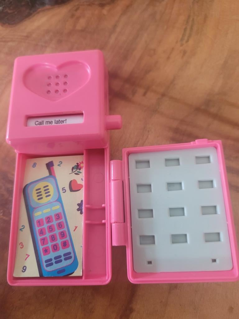 Roze Barbie telefoon speelgoed met ringen, Ophalen of Verzenden