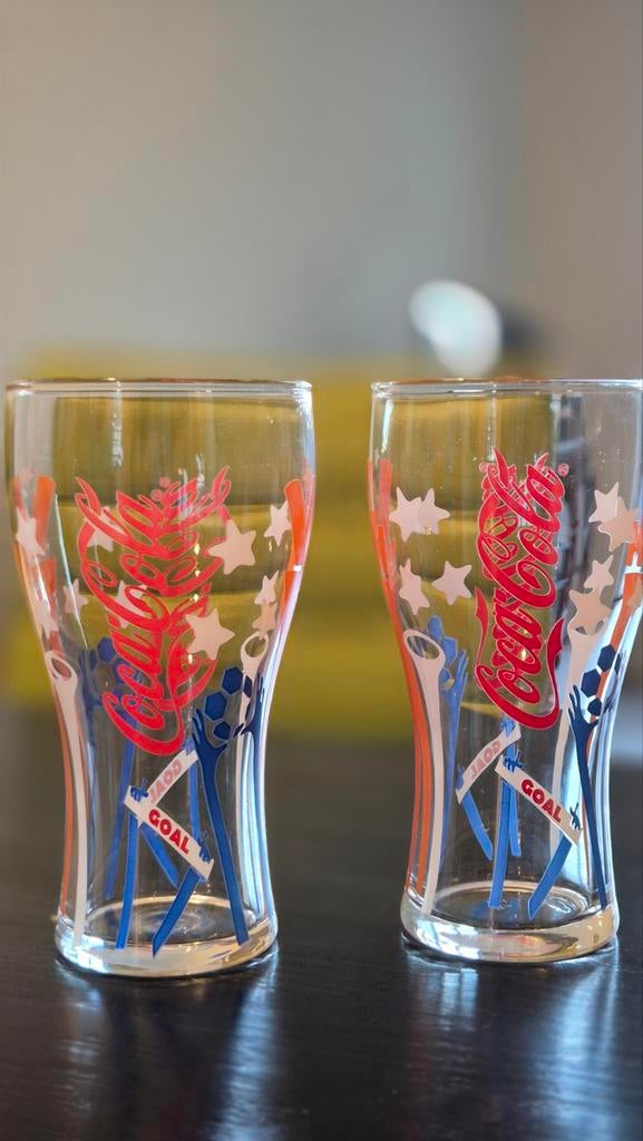2 Coca-Cola glazen WK voetbal, Ophalen, Nieuw, Gebruiksvoorwerp