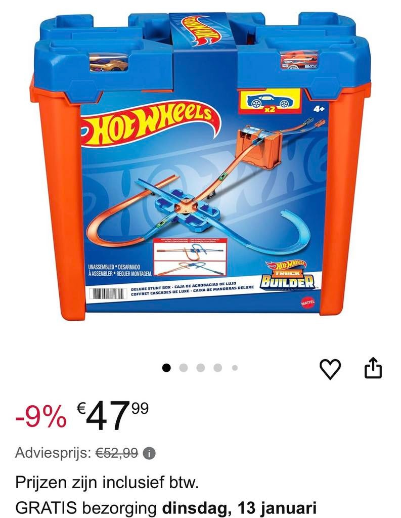 Hot Wheels Track Builder Set plus Mario Kart, Kinderen en Baby's, Speelgoed | Racebanen, Ophalen, Zo goed als nieuw, Handmatig