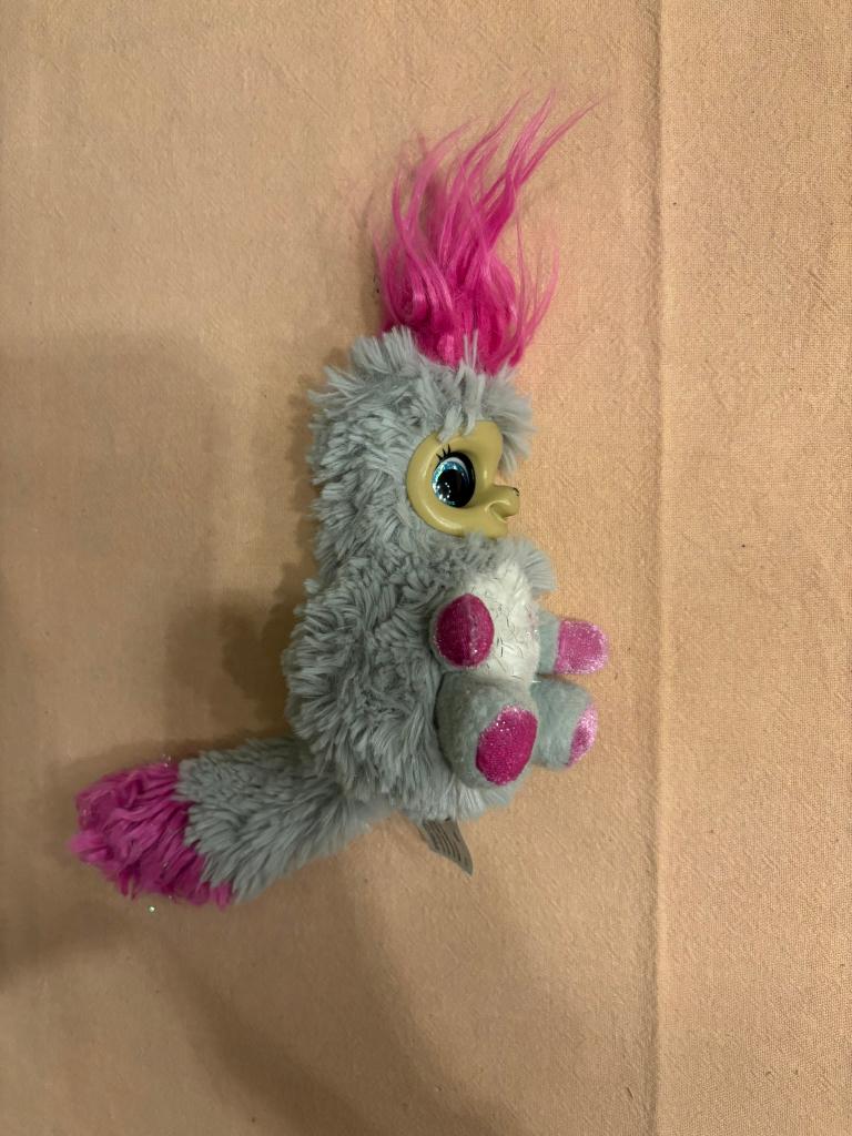 Bush baby knuffel konijn beertje popje grijs roze beweegbare, Ophalen of Verzenden, Zo goed als nieuw, Konijn