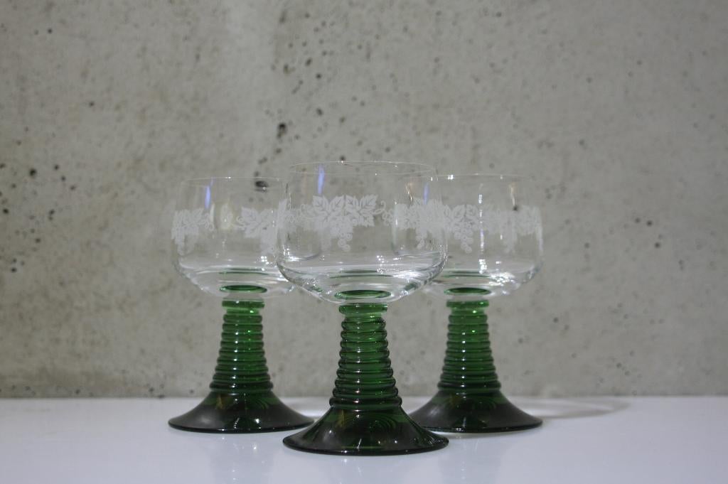 3 Schott Zwiesel - Roemers - Met wijnranken - Rijnwijnglazen, Ophalen of Verzenden, Gebruikt, Overige typen