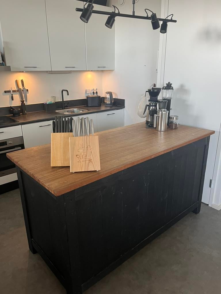 Keukenblok, bar of koffie corner authentiek hout, Ophalen, 150 tot 200 cm, Zo goed als nieuw, Minder dan 100 cm