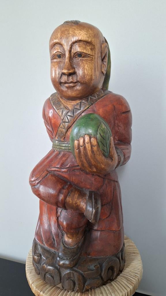 Houten beeld, wereldwinkel., Ophalen of Verzenden, Zo goed als nieuw