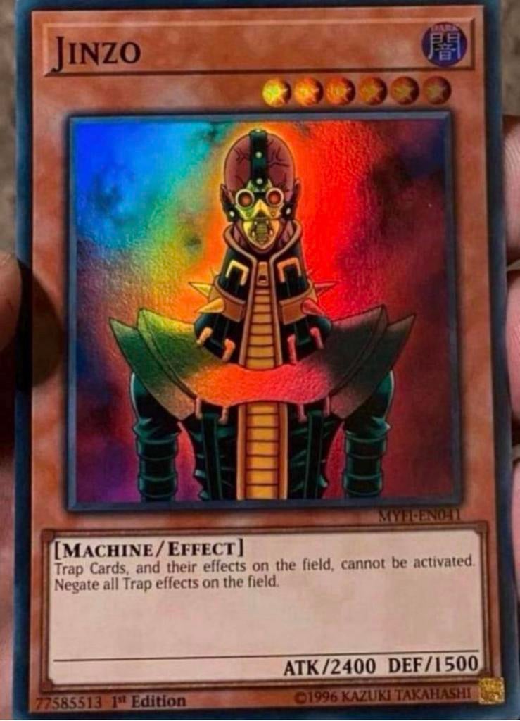 Yu-Gi-Oh! Jinzo MYFI 1st Edition M/NM !, Hobby en Vrije tijd, Verzamelkaartspellen | Yu-gi-Oh!, Ophalen of Verzenden, Zo goed als nieuw