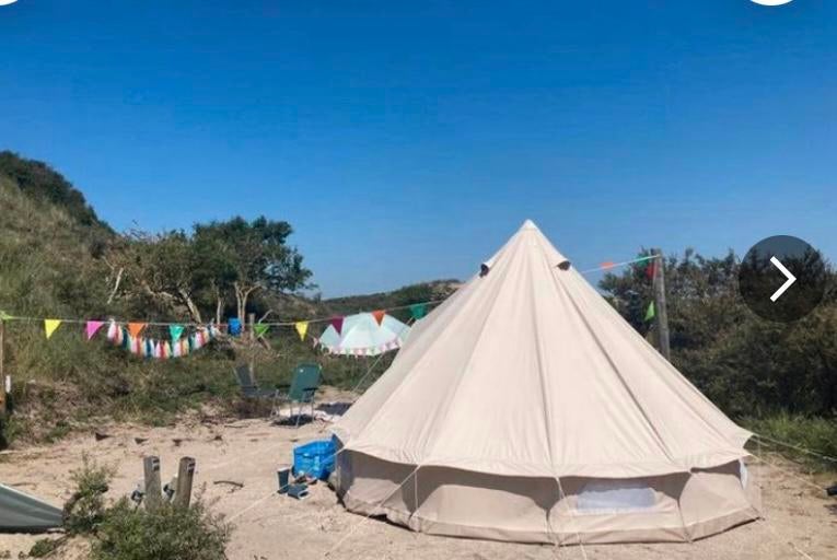 Katoenen bell tent TE HUUR, Caravans en Kamperen, Tenten, Ophalen, Zo goed als nieuw