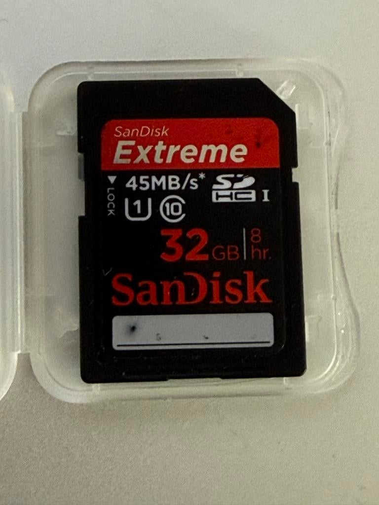 SanDisk Extreme 32GB SDHC Geheugenkaart 45MB/s, 32 GB, Ophalen of Verzenden, Zo goed als nieuw, Fotocamera