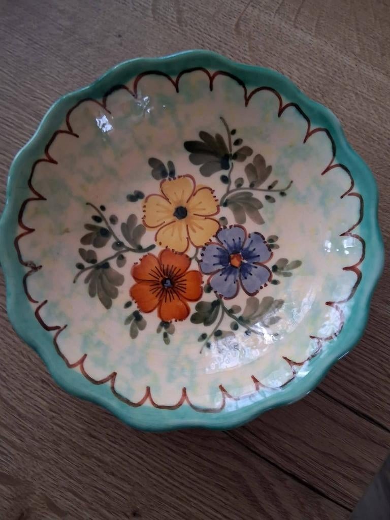 Vintage Flora Gouda Holland Schaal met Bloemen, Ophalen