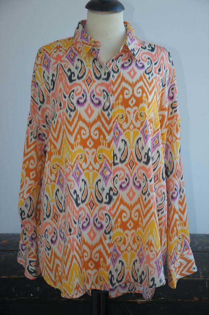 Leuke gekleurde blouse van Encuentro, M, ZGAN!!, Maat 38/40 (M), Encuentro, Oranje, Ophalen of Verzenden