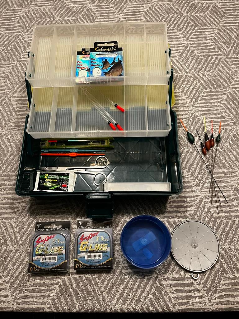 Complete koffer met twee Goture Red-Fox hengels en schepnet!, Watersport en Boten, Hengelsport | Witvissen, Gebruikt, Ophalen