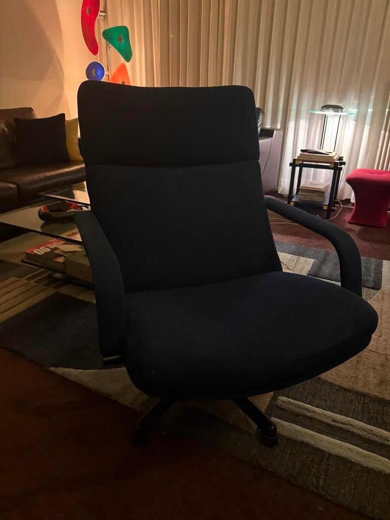 Artifort F141/F142 Fauteuil - Geoffrey Harcourt, Ophalen, Gebruikt, Blauw, Eén