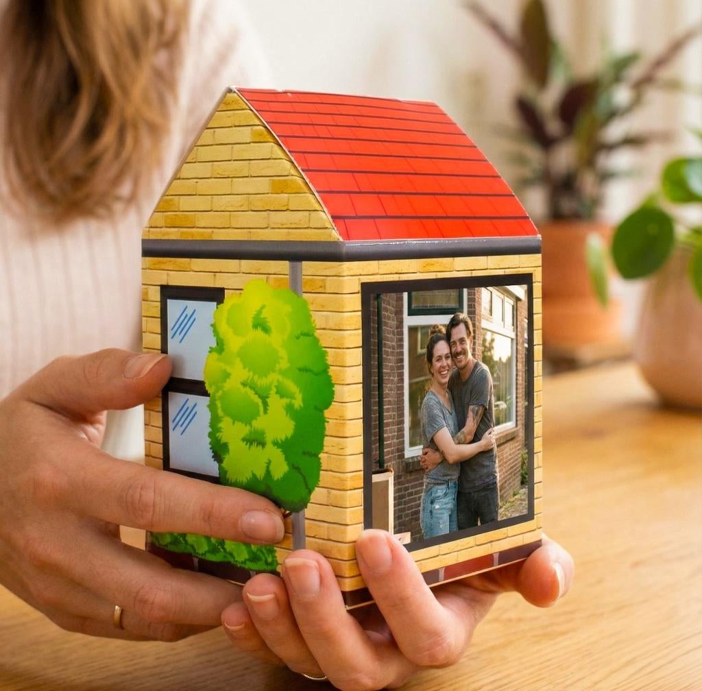 Trakteer een HUIS origineel verhuisbericht, Ophalen of Verzenden, Nieuw, Feestartikel, Overige