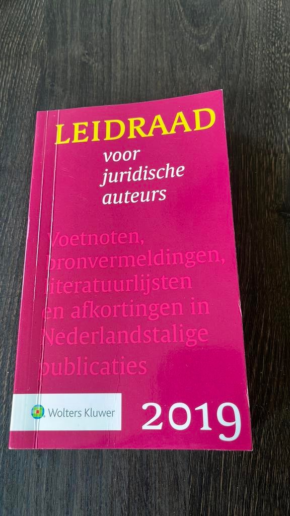 Leidraad 2019 voor juridische auteurs, Boeken, Woordenboeken, Ophalen, Koenen of Wolters, Nederlands, Zo goed als nieuw