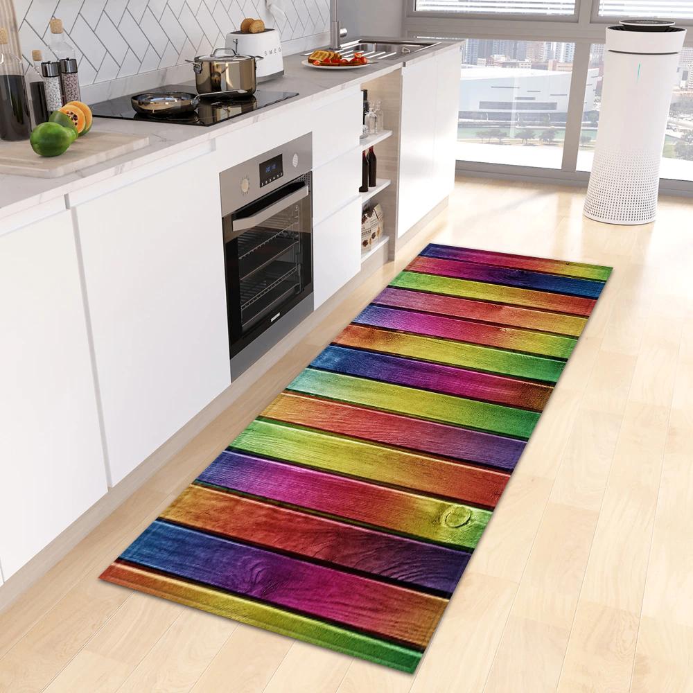 Regenboog Planken Vloerkleed Kleed Vloermat Mat Houten, Verzenden, Nieuw, Rechthoekig, 150 tot 200 cm