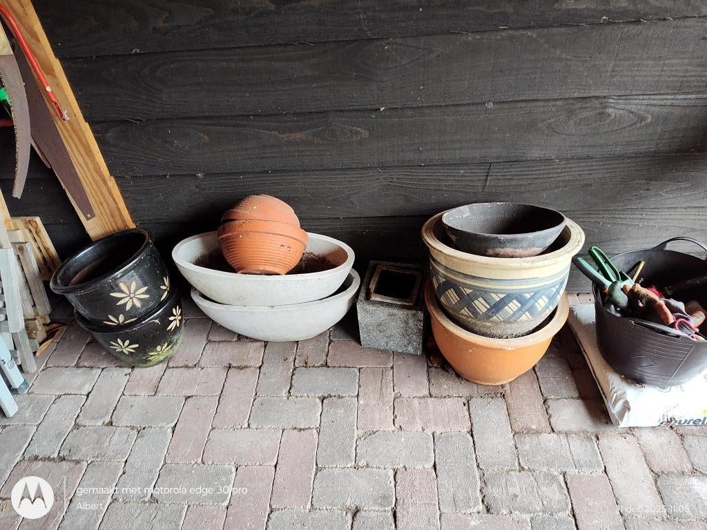 Diverse tuinpotten., Ophalen, Gebruikt, Rond, Tuin