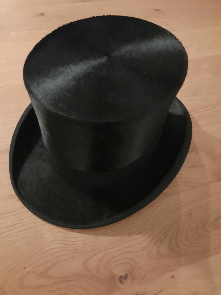 Hoge hoed - Koetsiershoed - circa 1900, Ophalen of Verzenden, Zo goed als nieuw, 57 cm (M, 7⅛ inch) of minder, Hoed