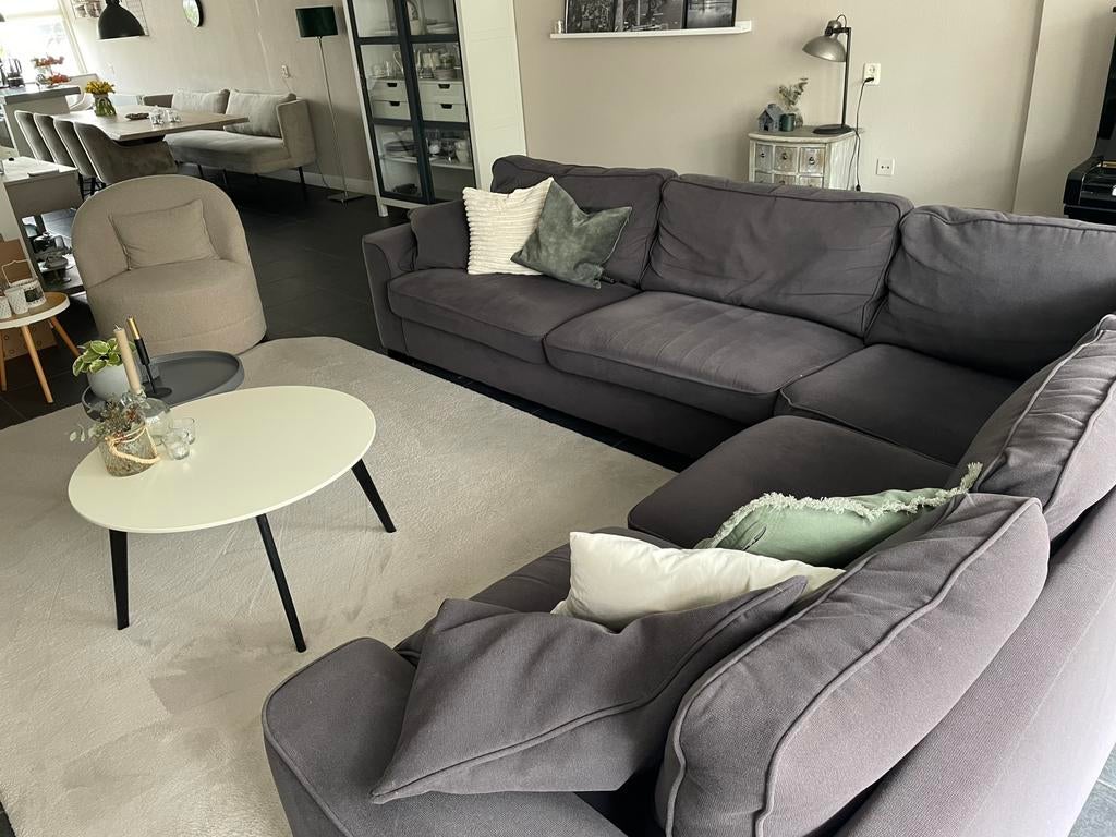 Hoekbank grijs 320cmx360cm, Ophalen, Gebruikt, Stof