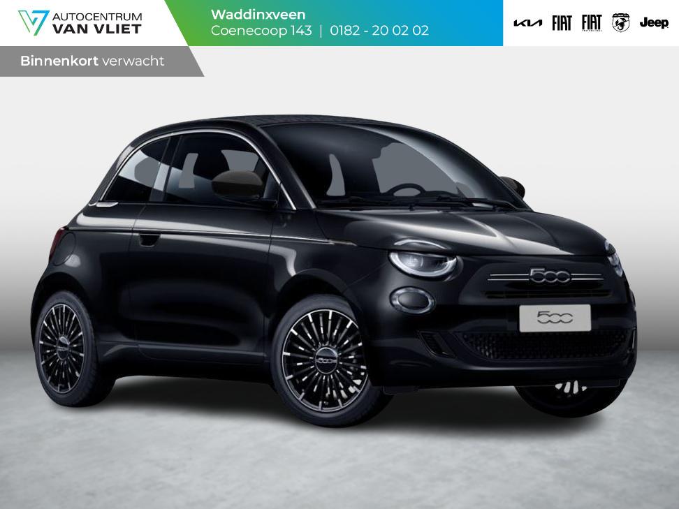 Fiat 500 C Hybrid La Prima Cabrio | Clima | LED | PDC | JBL, 4 stoelen, Zwart, Origineel Nederlands, Handgeschakeld