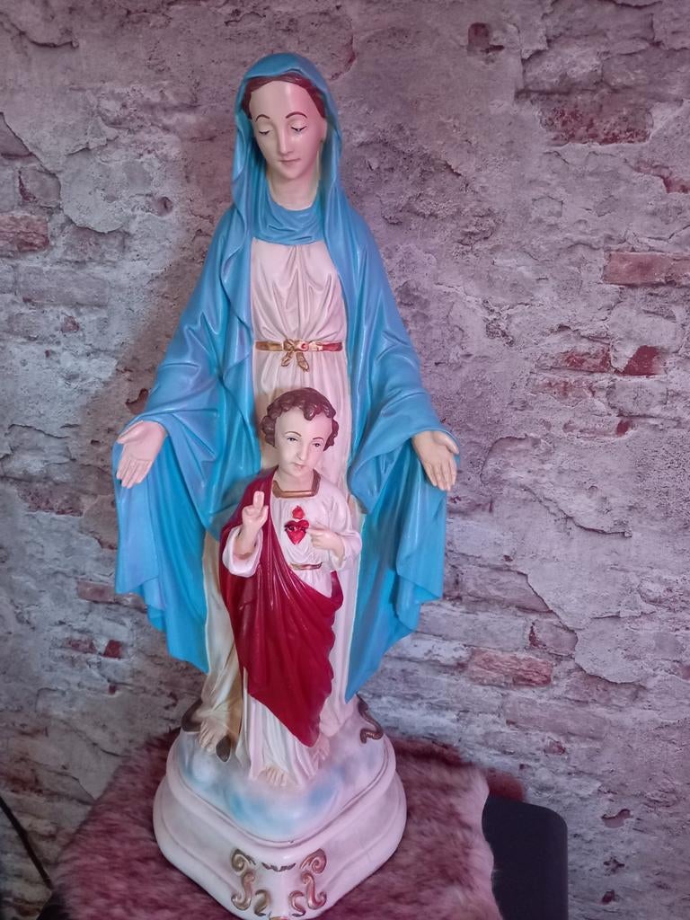 Oud brocant kerkbeeld Maria met Jezus, Ophalen