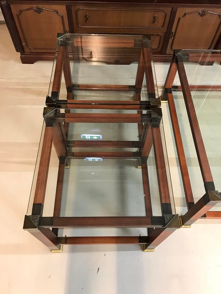 3 retro glazen salontafels, Ophalen of Verzenden