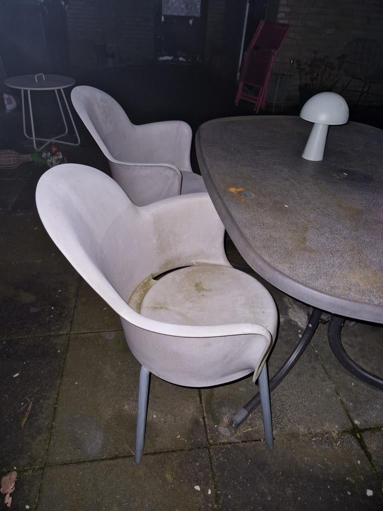 Kunststof tuinset met 4 stoelen - 1.20 x 1m, Tuin en Terras, 4 zitplaatsen, Kunststof, Gebruikt, Ophalen of Verzenden