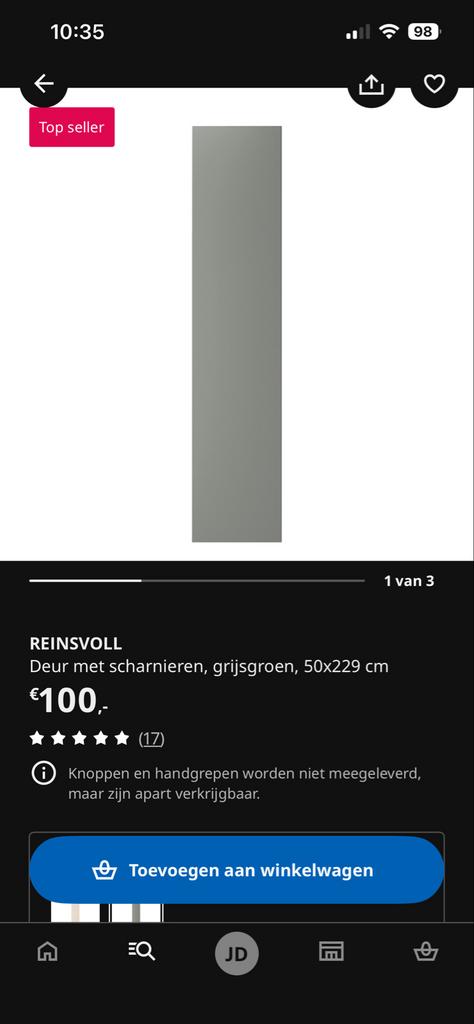 Pax deuren Reinsvoll 6 stuks, Ophalen, Gebruikt, 200 cm of meer, 50 tot 100 cm