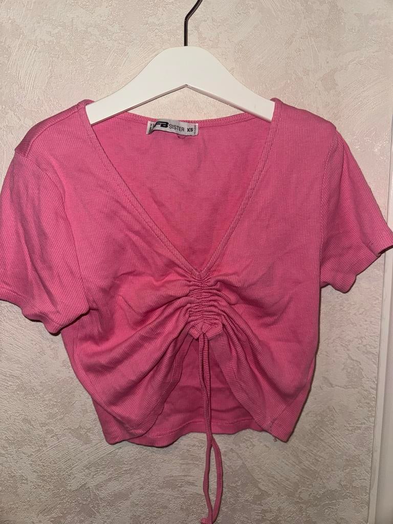 Roze geribbeld topje van New Yorker, maat XS, Ophalen of Verzenden, Zo goed als nieuw, Korte mouw, Roze