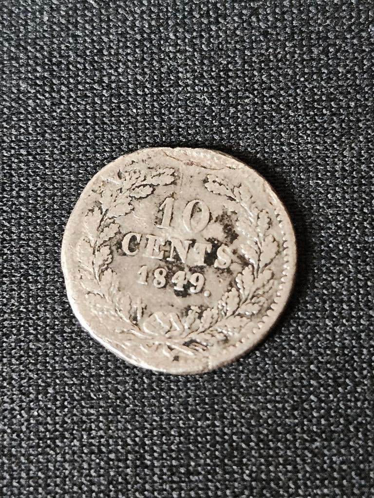 10 cent 1849 Willem 2 Nederland, Koning Willem III, Verzenden, Zilver, 10 cent
