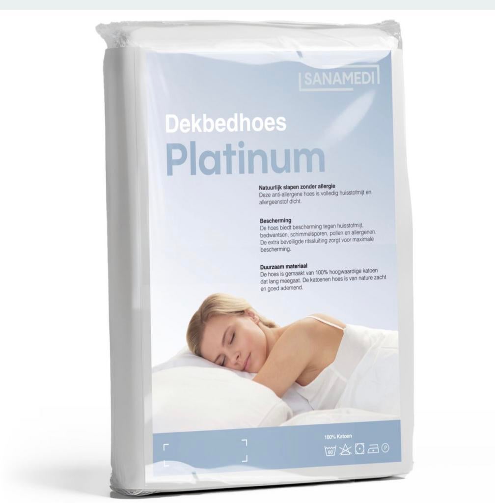 Anti-allergie dekbedhoes Sanamedi, Wit, Dekbedovertrek, Ophalen of Verzenden, Nieuw