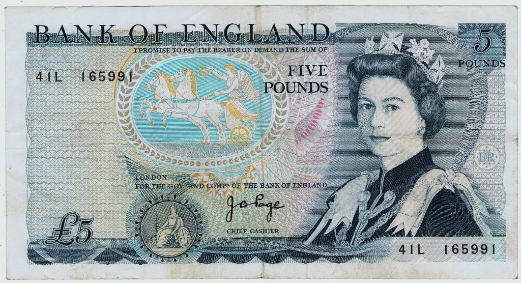 21-127 Engeland 5 pond ND, Verzenden, Overige landen, Los biljet