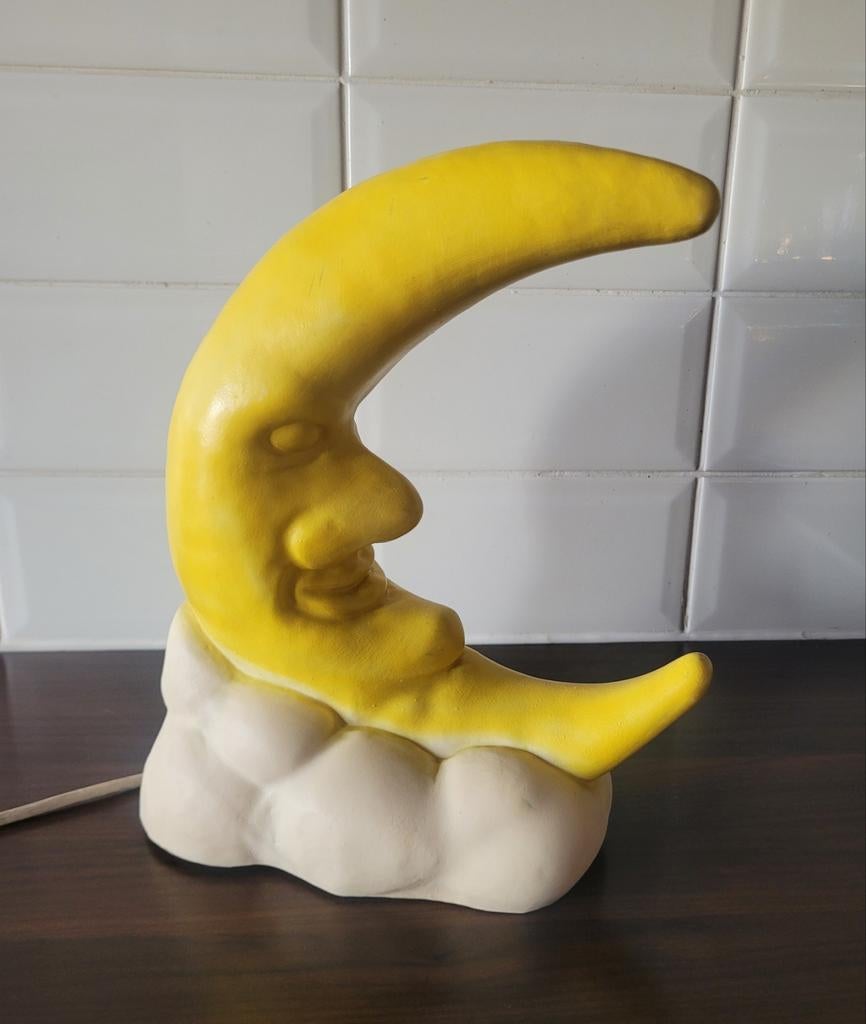 Vintage Heico Maan op Wolken Lamp - kinderkamer lamp, Ophalen of Verzenden