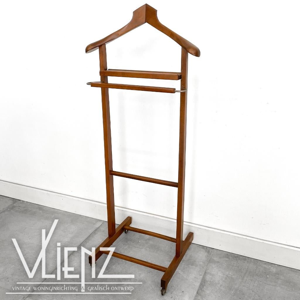 Vintage Midcentury houten dressboy kledingrek standaard, Ophalen, Gebruikt, -, -