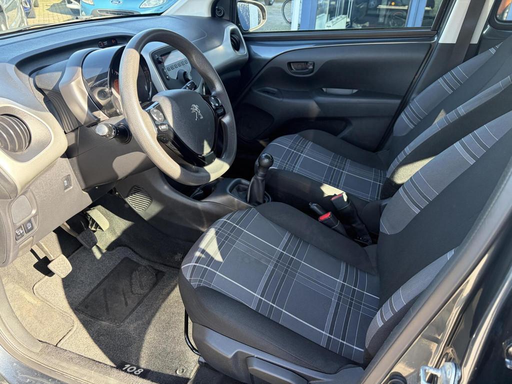 Peugeot 108 1.0 e-VTi Active 5 deurs airco, Voorwielaandrijving, Stof, Gebruikt, Met garantie (alle)