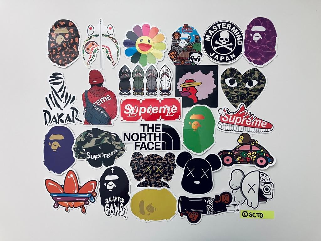Stickers hypebeast Bape CDG The North Face Adidas Murukami, Ophalen of Verzenden, Nieuw, Overige typen