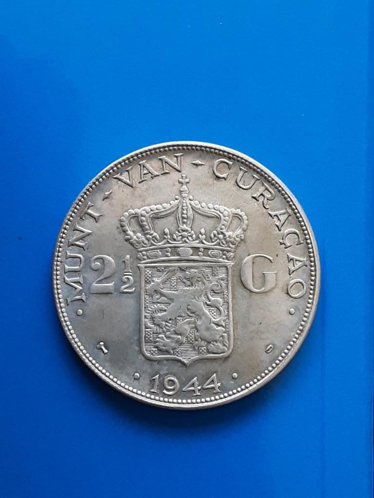Rijksdaalder 1944D Curaçao, Verzenden, Zilver, Koningin Wilhelmina, Losse munt