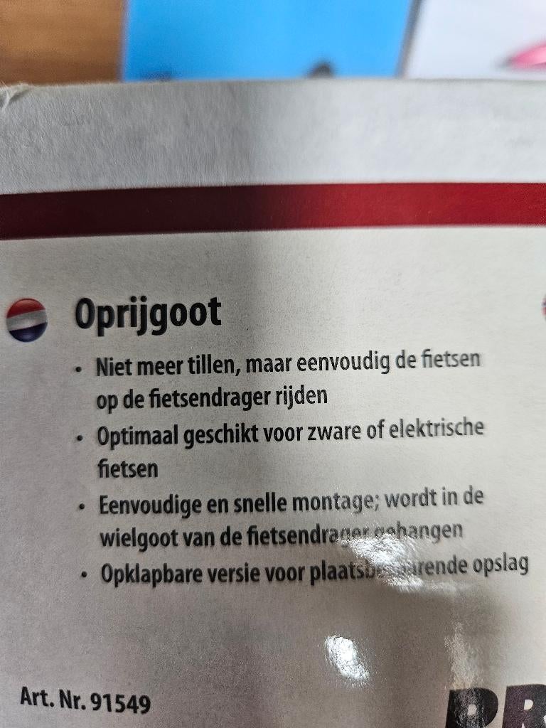 Oprijgoot fietsendrager  pro user diamant, Auto diversen, Fietsendragers, Ophalen, Zo goed als nieuw, Fietsendrager-accessoire