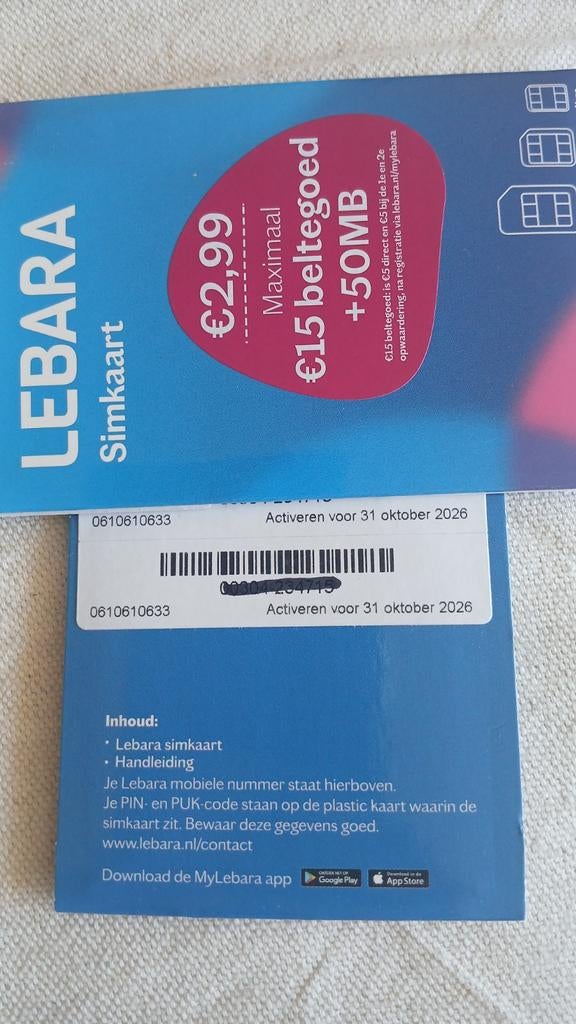 MOOI NUMMER 06-106-106-33, Telecommunicatie, Prepaidkaarten en Simkaarten, Nieuw, Simkaart, KPN, Ophalen of Verzenden