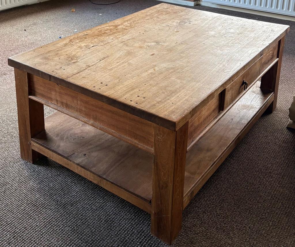 Teak houten tafel, Ophalen, Gebruikt